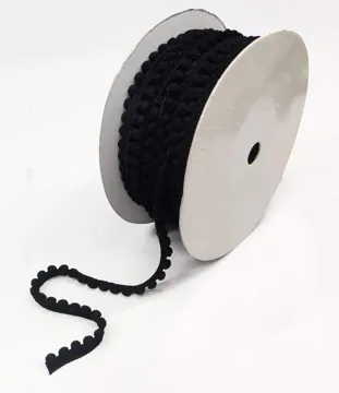 Cotton and Polyester Pom Pom Lace with Mini Bobble Fringe