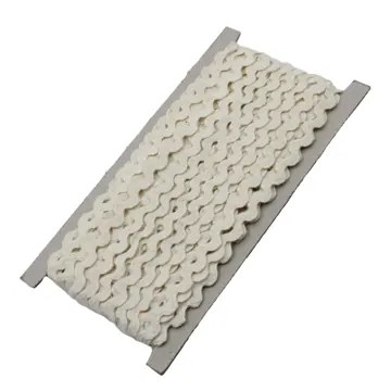Ric Rac Lace, White and Metallic Gold, 5 Sizes