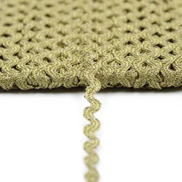 Ric Rac Lace, White and Metallic Gold, 5 Sizes, photo 3
