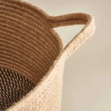 Large Jute Rope Laundry Basket, Brown and Black, photo 2