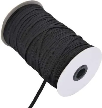 Flat Braided Polyester Elastic Cord, 3.5mm and 6mm