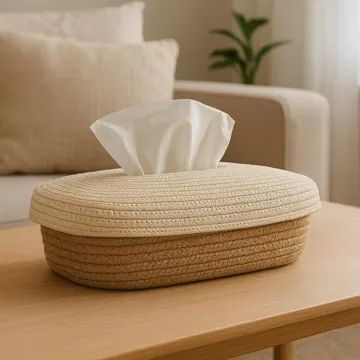 Rectangular Cotton Tissue Box Holder in 4 Designs, photo 14