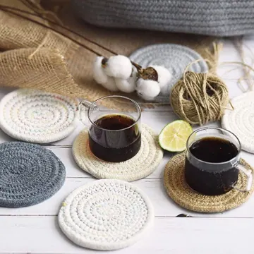 Round Rope Coasters, 15 cm, Sets of 2, 4 or 6, photo 2
